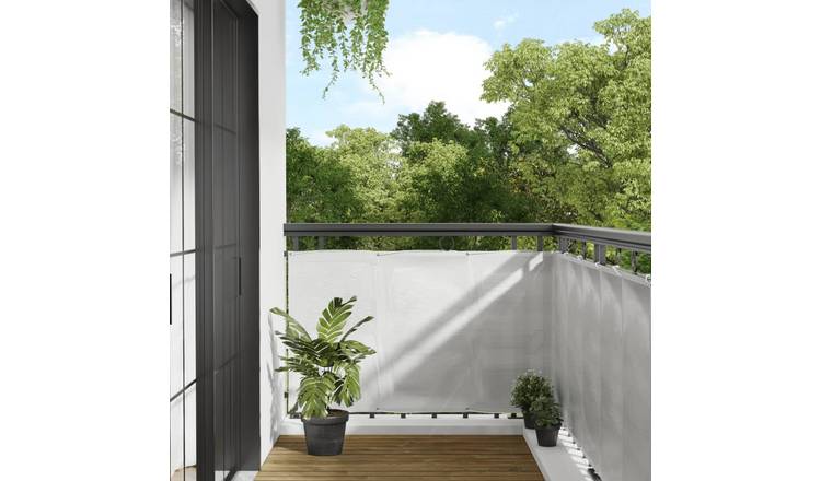 Walplus Polyester Oxford Balcony Screen - Light Grey - 90 x 600 cm