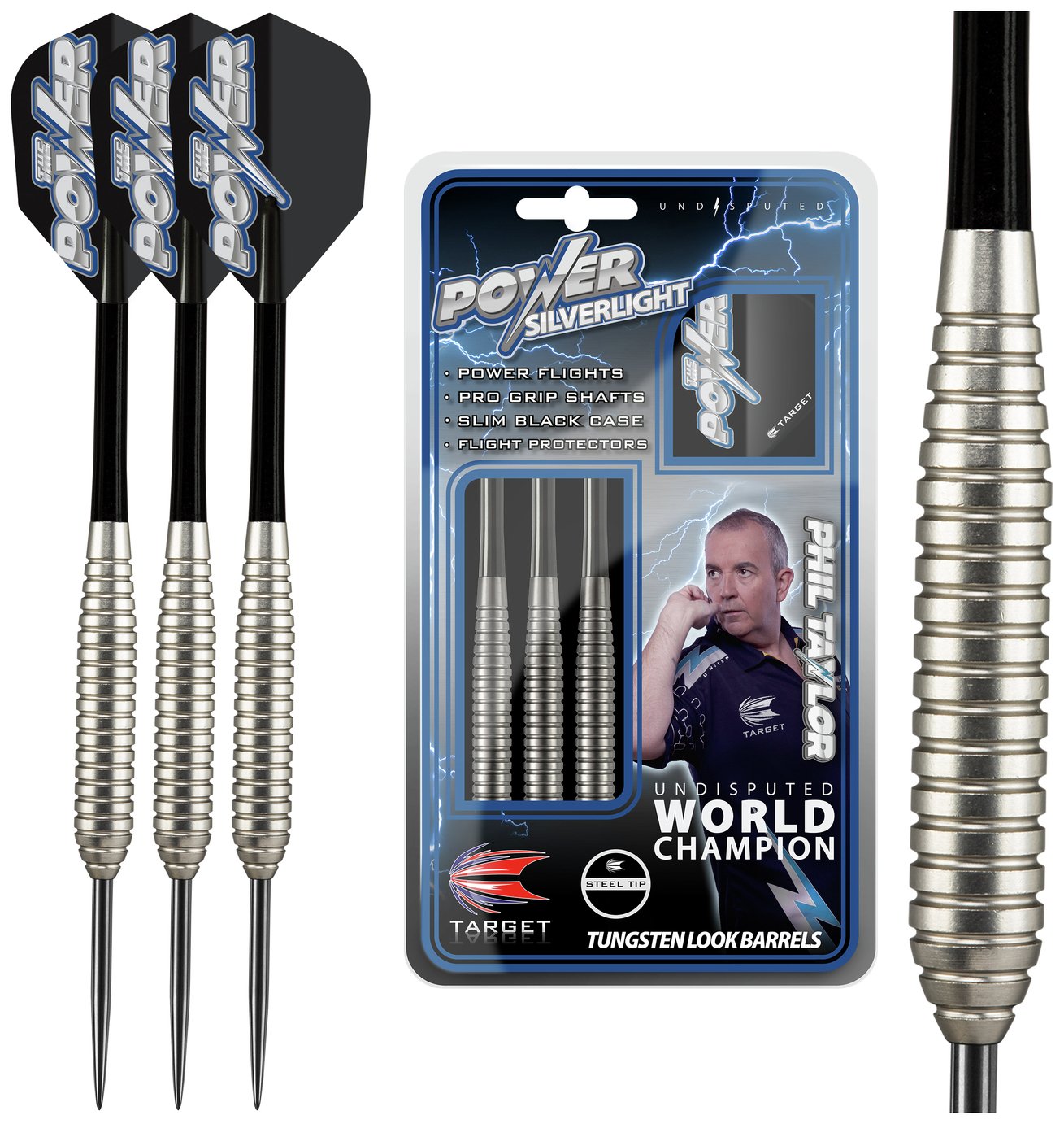 Phil Taylor Silverlight 24g Tungsten-Look Darts. review