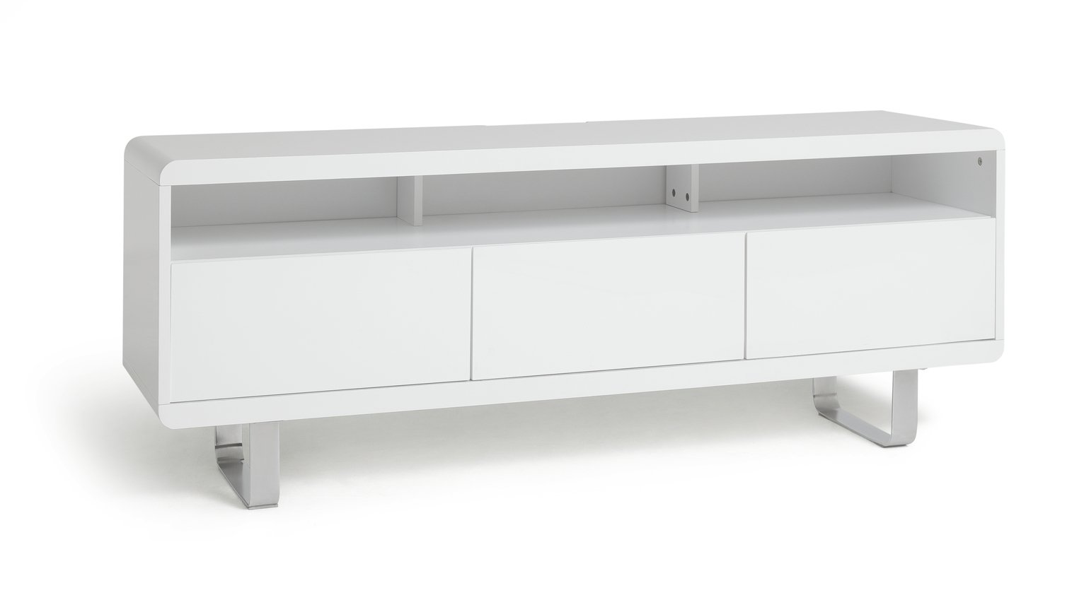 Habitat Sleigh 2 Door 1 Drawer TV Unit  - White Gloss