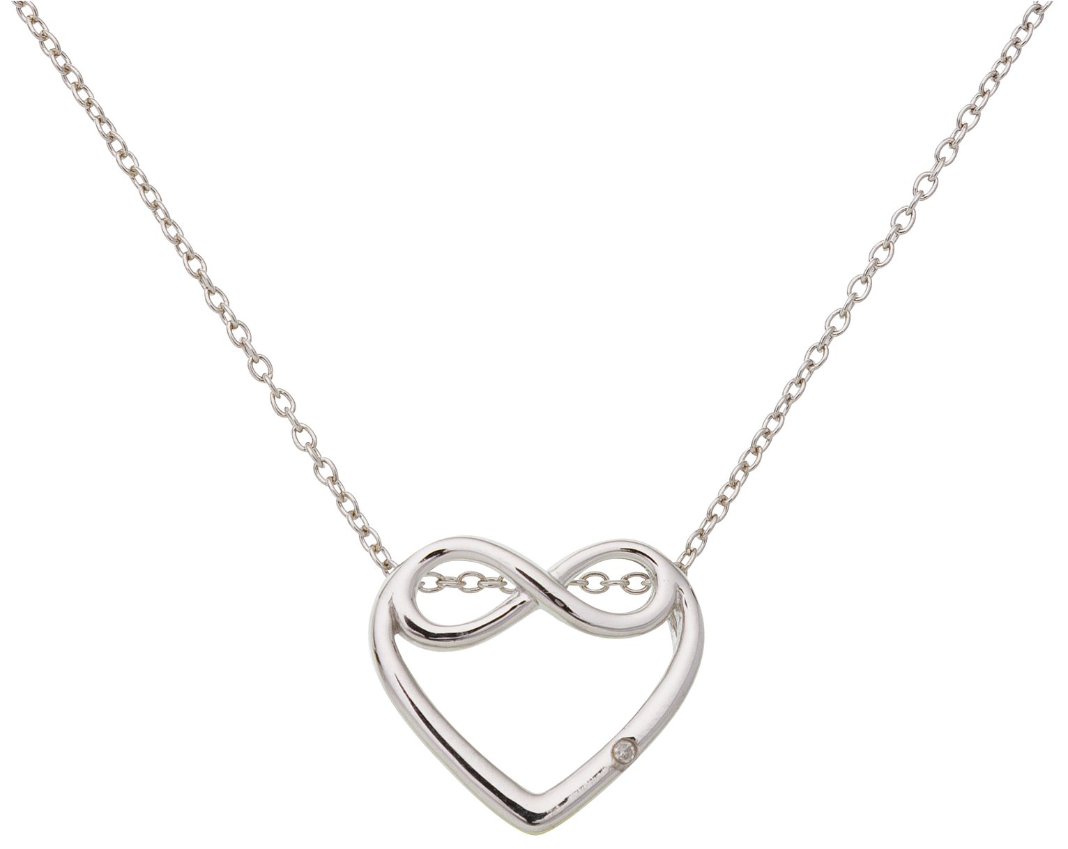 Accents by Hot Diamonds Silver Heart Pendant 18 Inch Chain