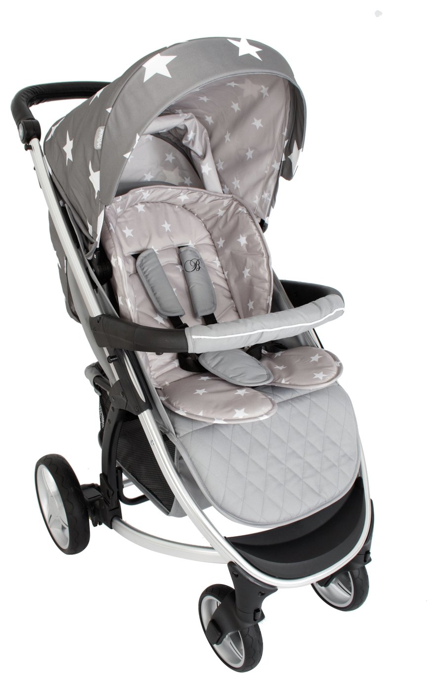 my babiie mb01 grey stars stroller