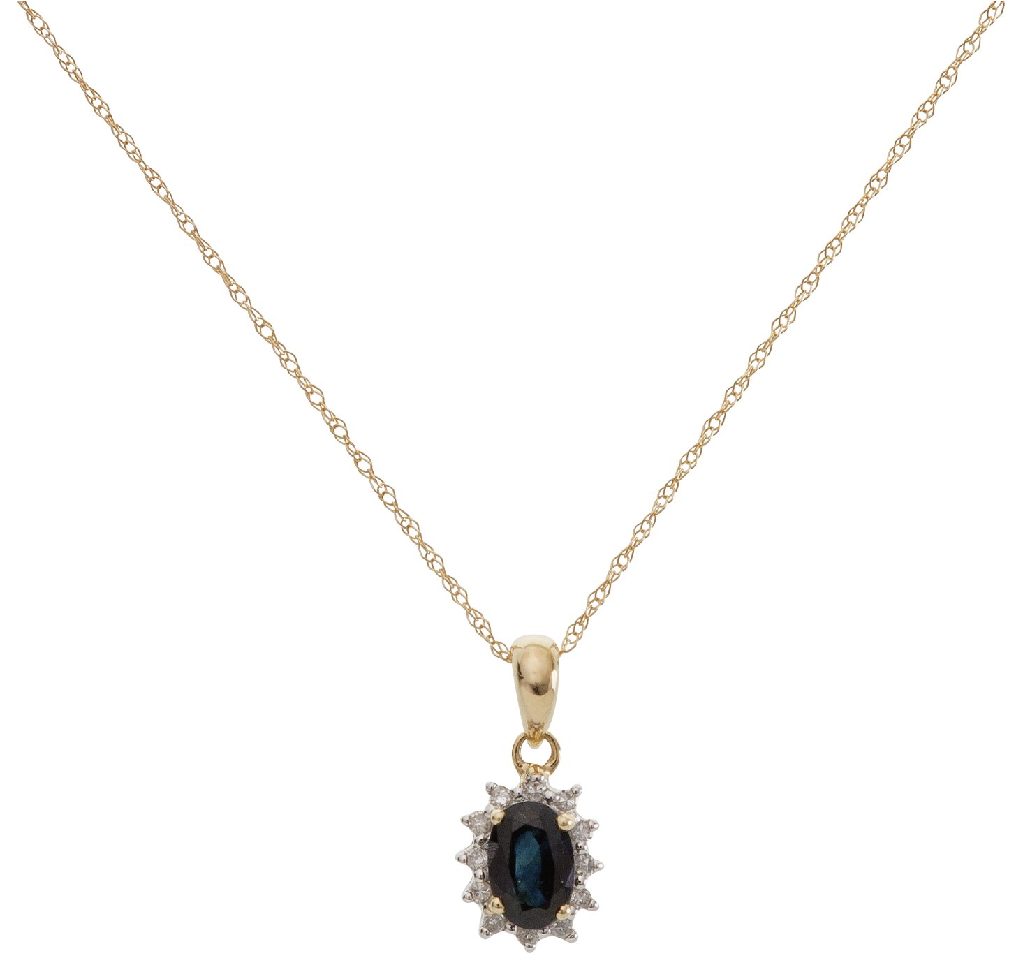 Revere 9ct Gold Sapphire & Diamond Pendant Necklace Review