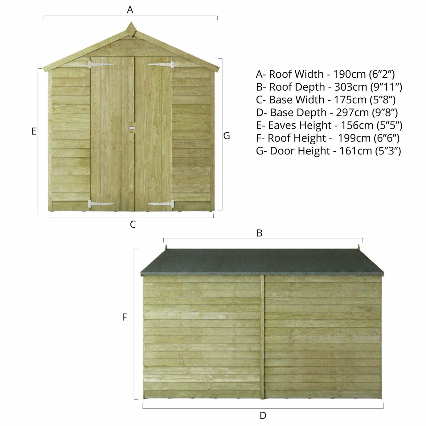 Buy Mercia Wooden Overlap Windowless Shed 10 x 6ft | Sheds | Argos