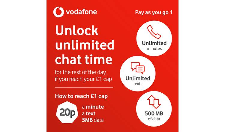 Buy Vodafone Pay As You Go 1 SIM Card | SIM cards | Argos