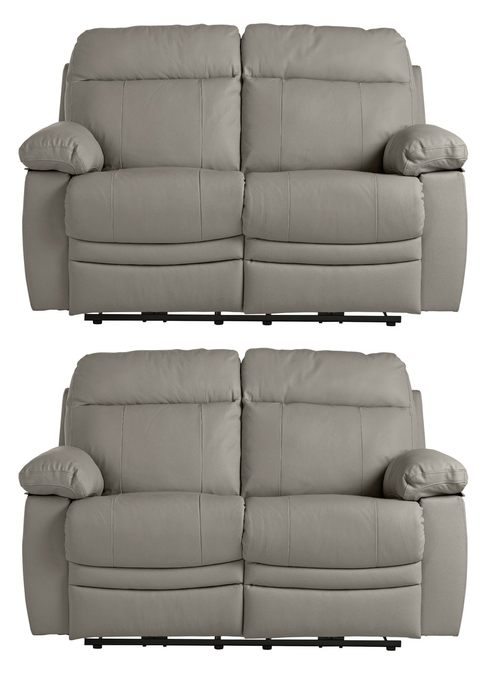 Argos Home Paolo Pair of 2 Seater Manual Recliner Sofa -Grey