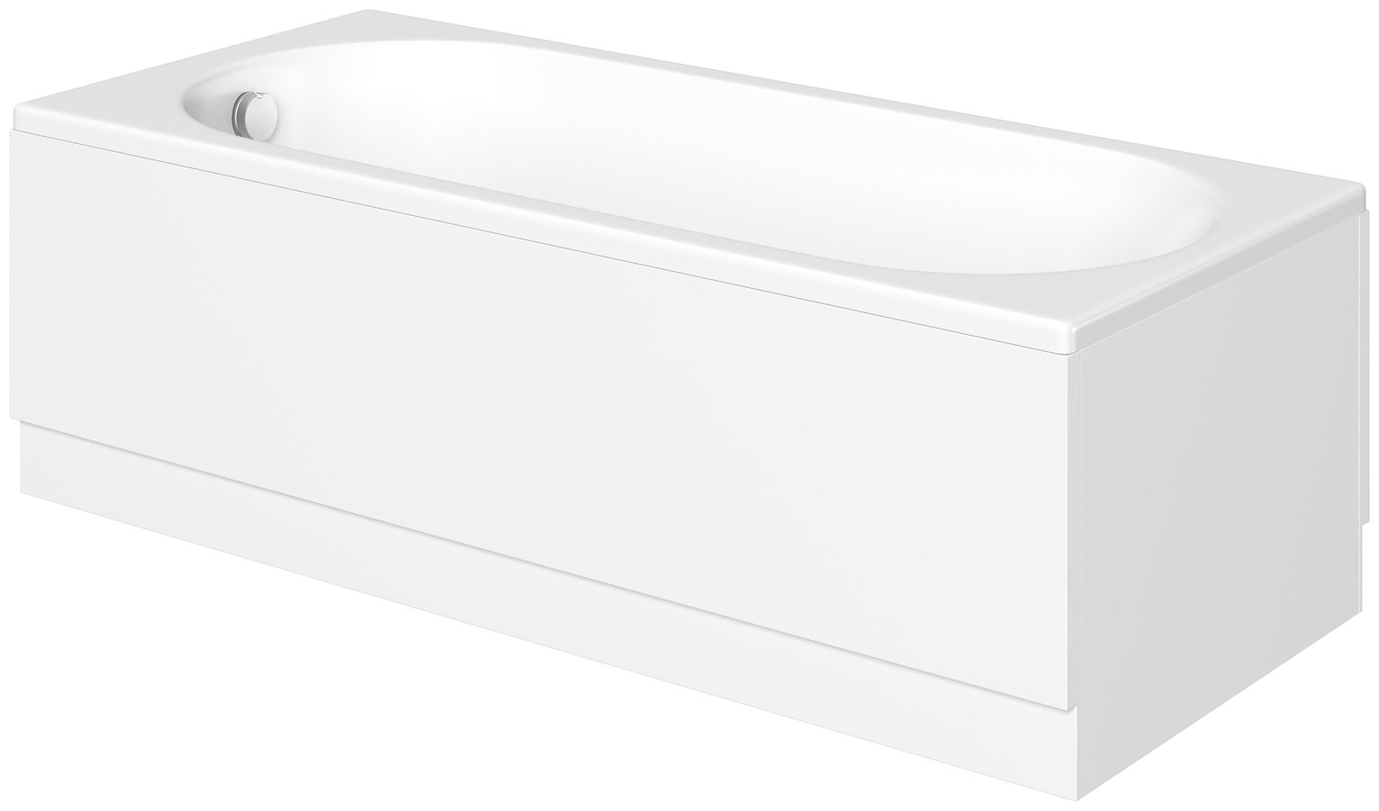 Lavari Straight Cascade Single End Bath Tub - White