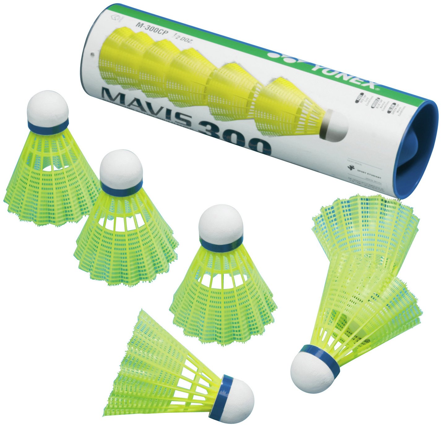 Mavis 300 Yellow Badminton Shuttlecocks - 6 Pack