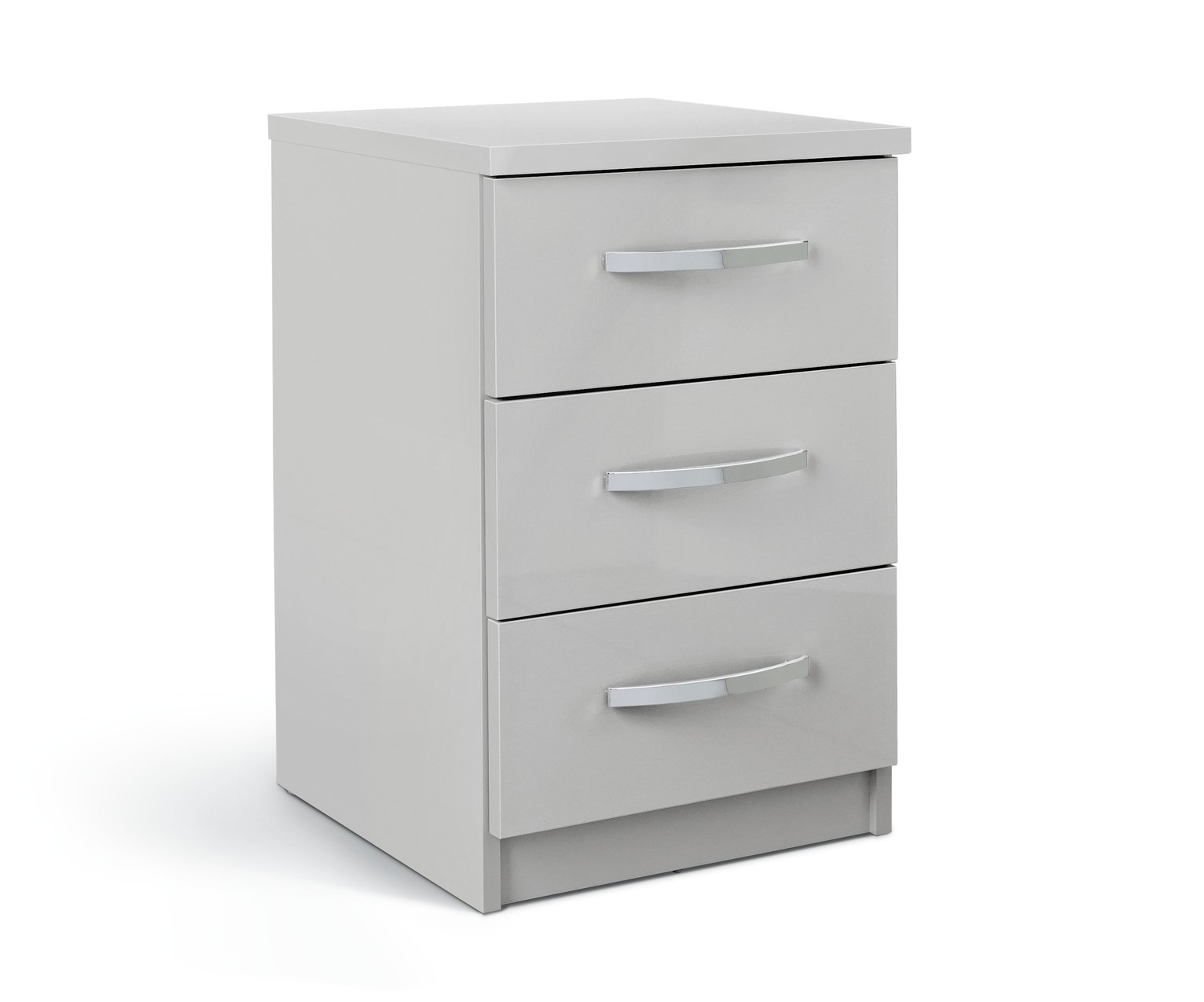Argos Home Hallingford 3 Drawer Bedside Table - Grey Gloss