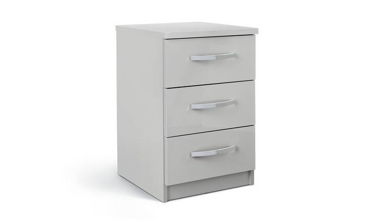 Buy Argos Home Hallingford 3 Drawer Bedside Table Grey Gloss Bedside Tables Argos