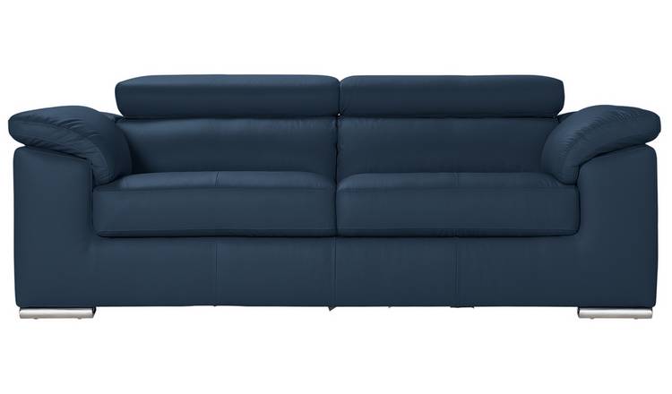 Buy Argos Home Valencia 3 Seater Leather Sofa Blue Sofas Argos