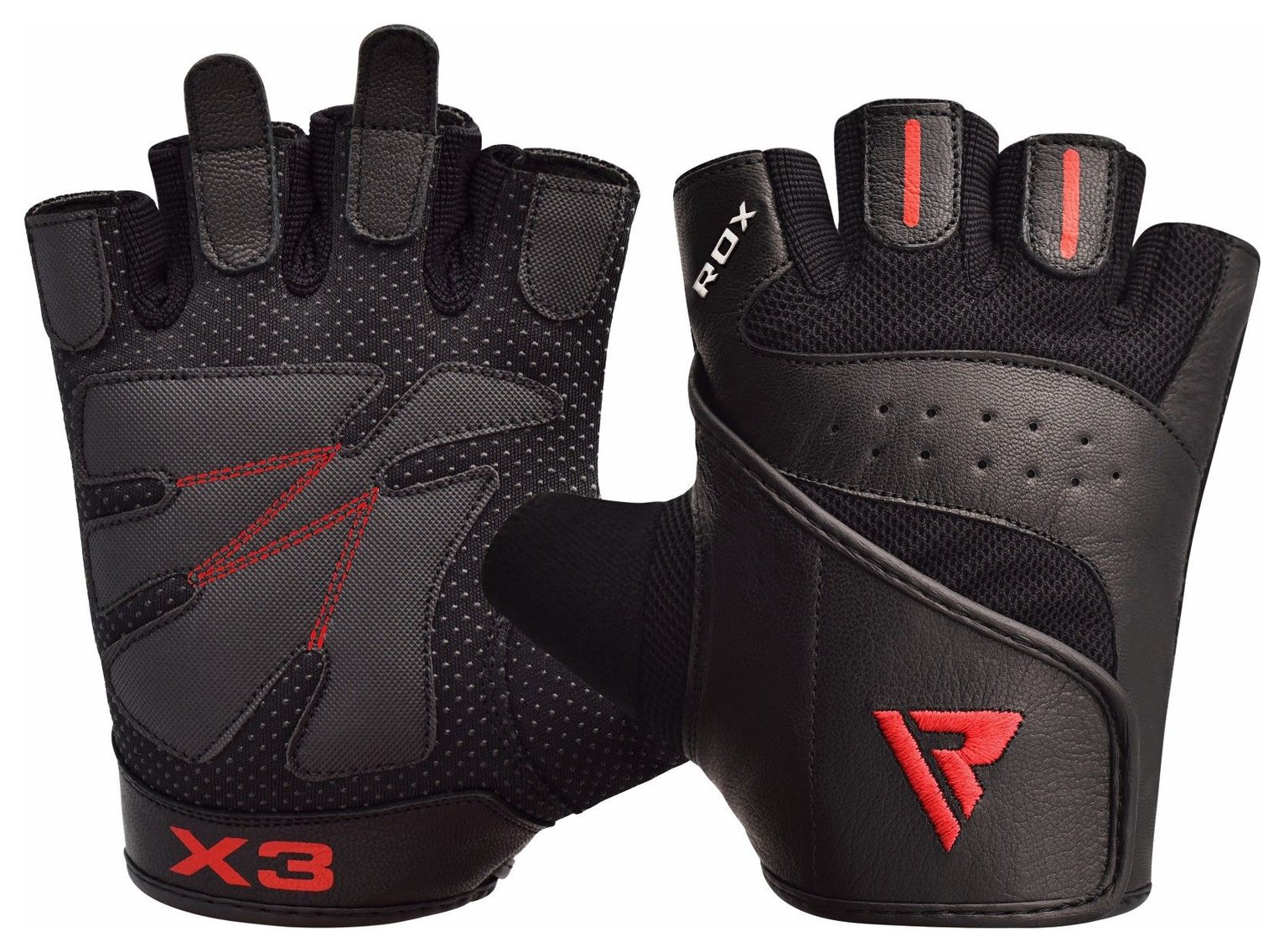 RDX Large/Extra Large Bodybuilding Gloves - Black