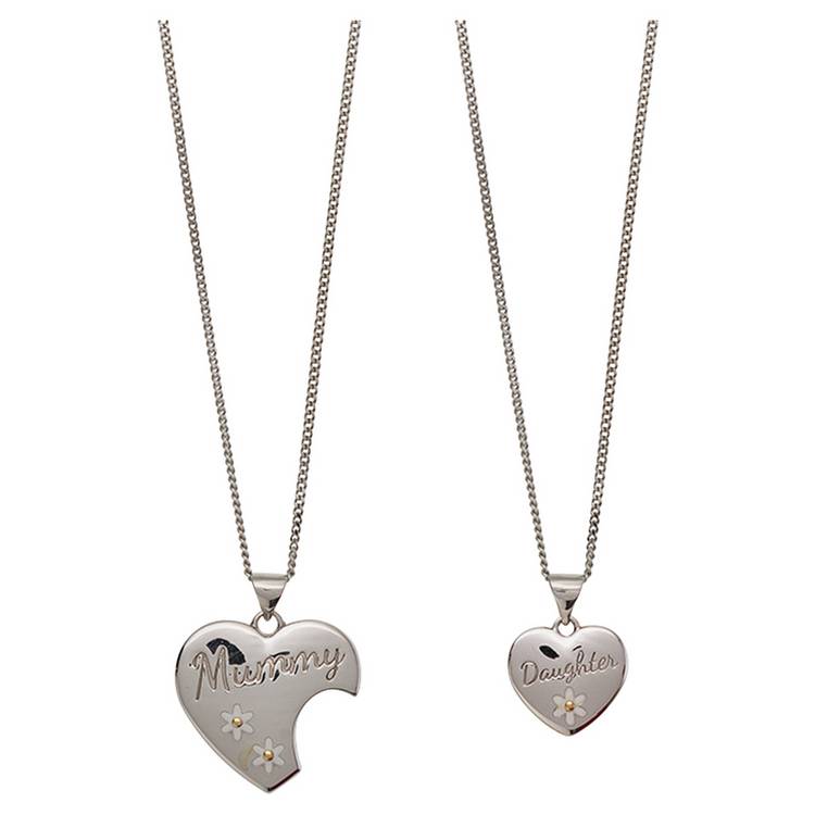 Moon & Back Silver Mum & Daughter Pendant Necklace 0