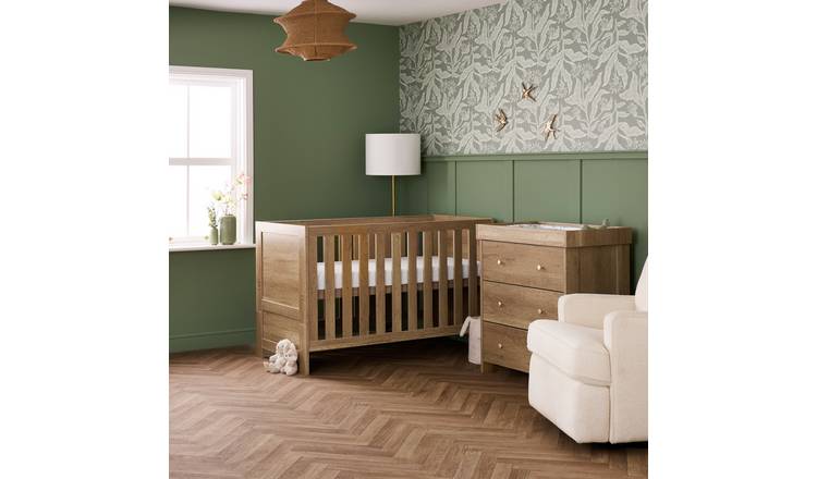 OBaby Nika 2 Piece Nursery Set - Oak