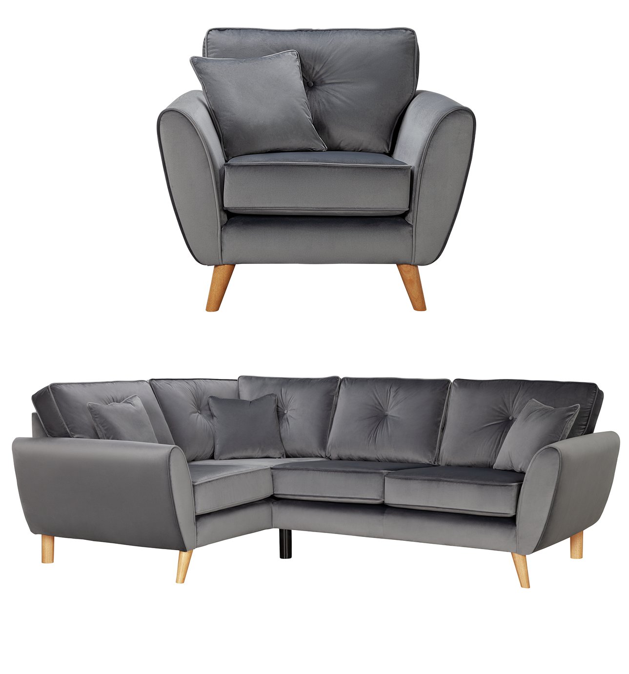Argos Home Isla Velvet Chair & Right Corner Sofa Review