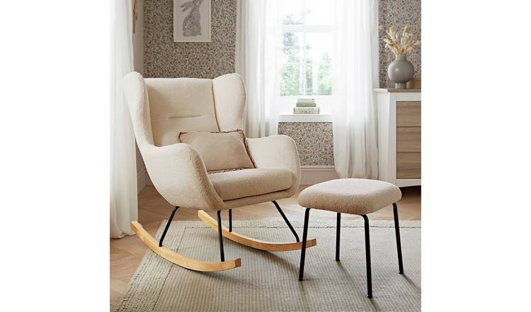 Cuddleco Marey Nursery Rocking Chair and Stool - Beige