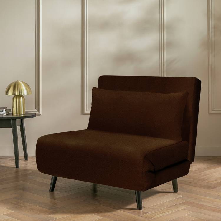 Habitat Roma Single Velvet Chairbed - Chocolate 0