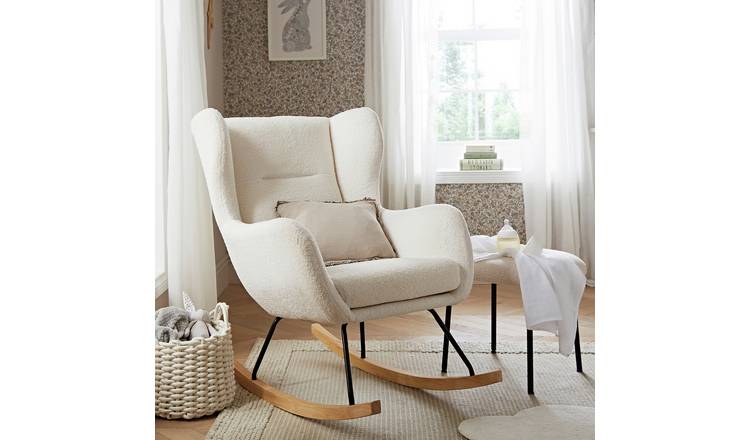 Cuddleco Marley Nursery Rocking Chair and Stool - White