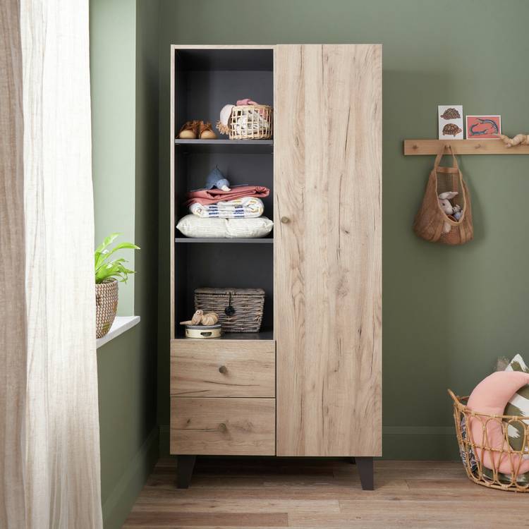 Tutti Bambini Como Nursery 1 Door 2 Drawer Wardrobe - Oak 0