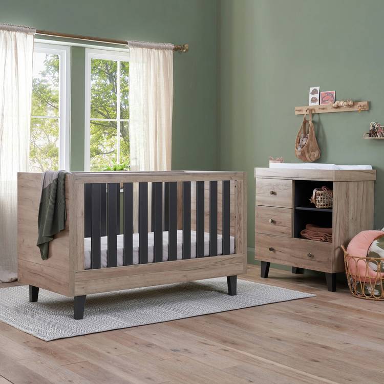 Tutti Bambini Como Nursery 2 Piece Furniture Set -Oak Grey 0