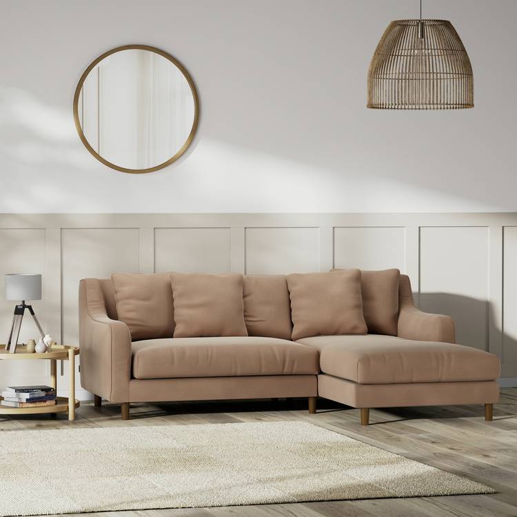 Habitat Swift Right Hand Corner Sofa - Latte - Dark Leg 0