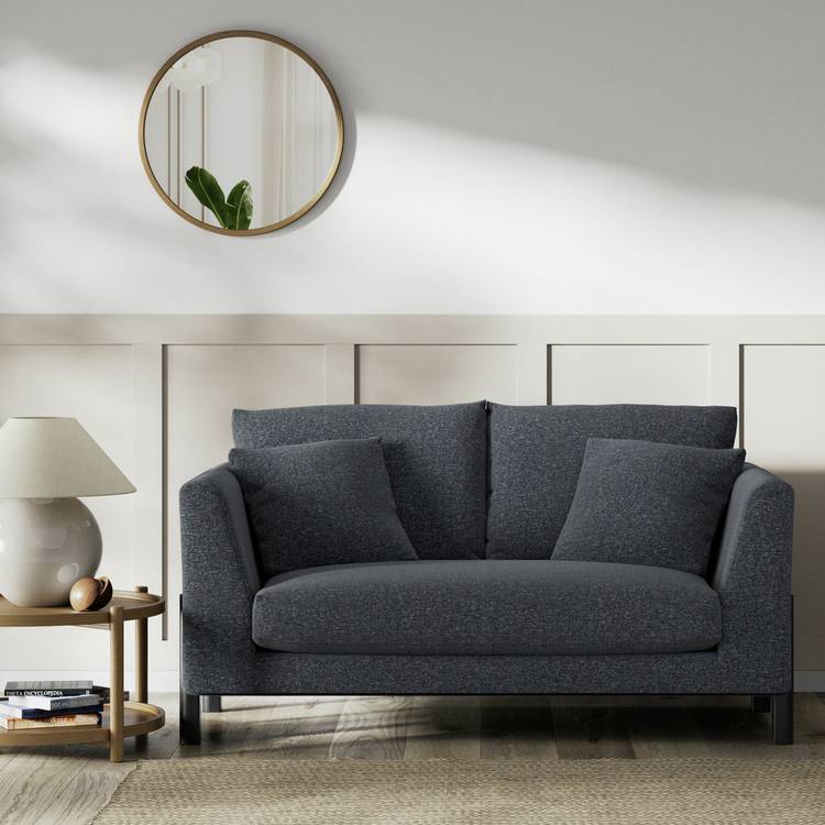 Habitat Aston Fabric 2 Seater Sofa - Charcoal - Black Leg 0