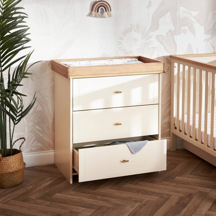 Obaby Evie Nursery 3 Piece Furniture Set - Off White 0