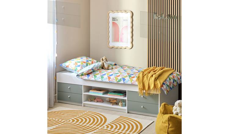 Argos Home Malibu Storage Cabin Bed - Green & White
