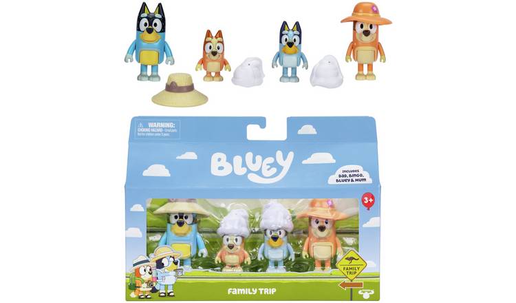 Bluey Holiday Figure 4 Pack Family Trip