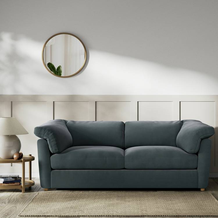Habitat Wynn Fabric 3 Seater Sofa - Charcoal - Ash Leg 0