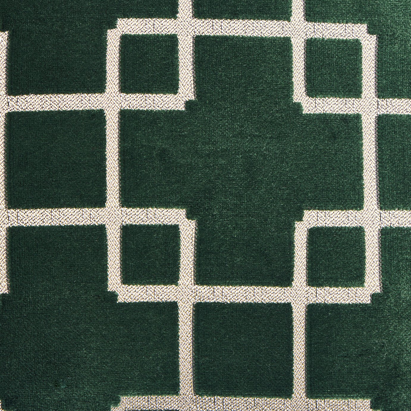 Buy Habitat Geo Velvet Jacquard Cushion - Green - 43x43cm