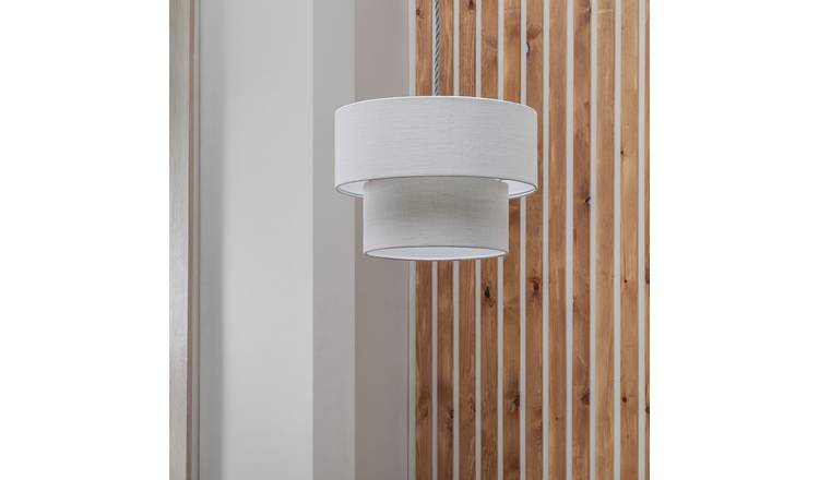 Habitat 2 Tier Natural Easy Fit Pendant Shade - 35cm