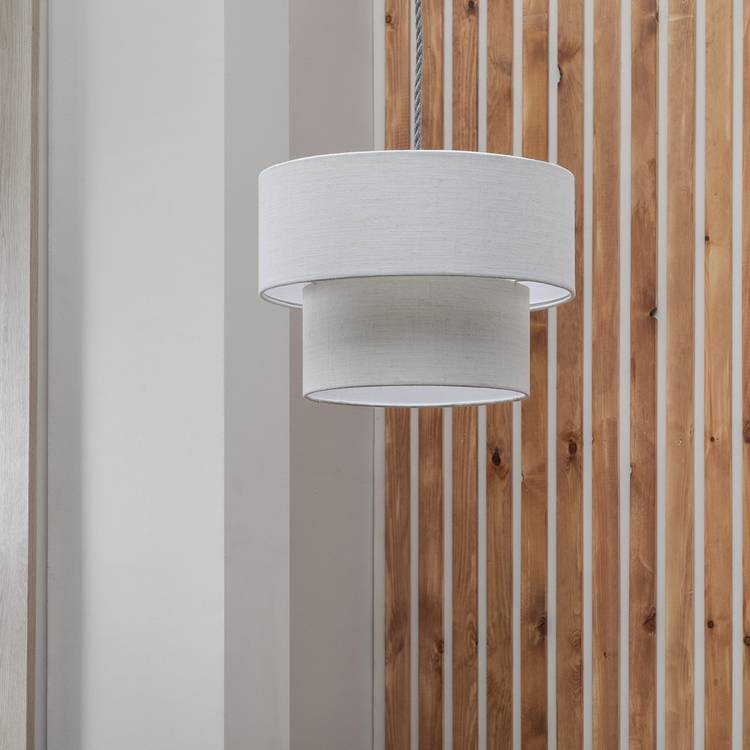 Habitat 2 Tier Natural Easy Fit Pendant Shade - 35cm 0