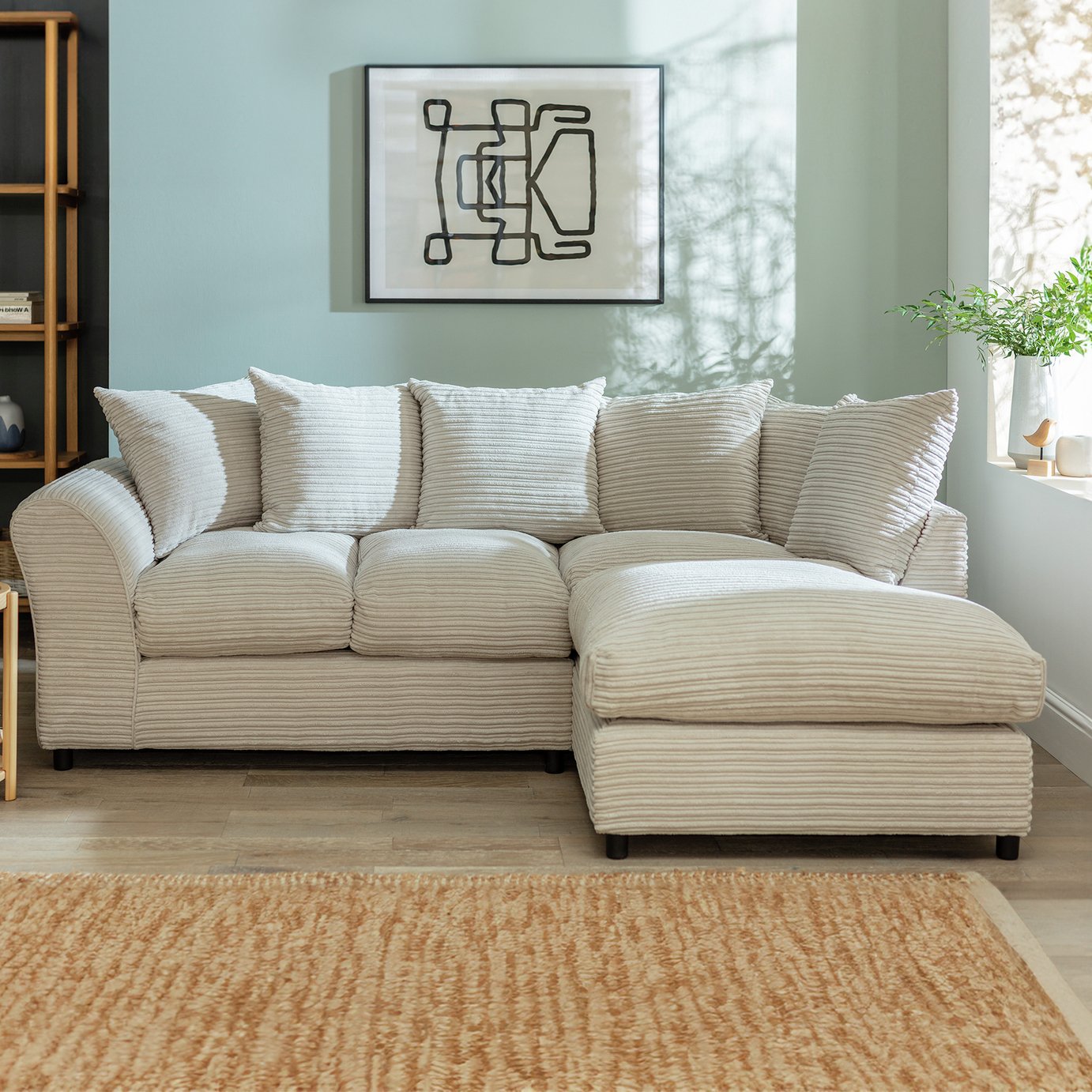 Argos Home Harry Small Right Hand Corner Chaise Sofa - Stone
