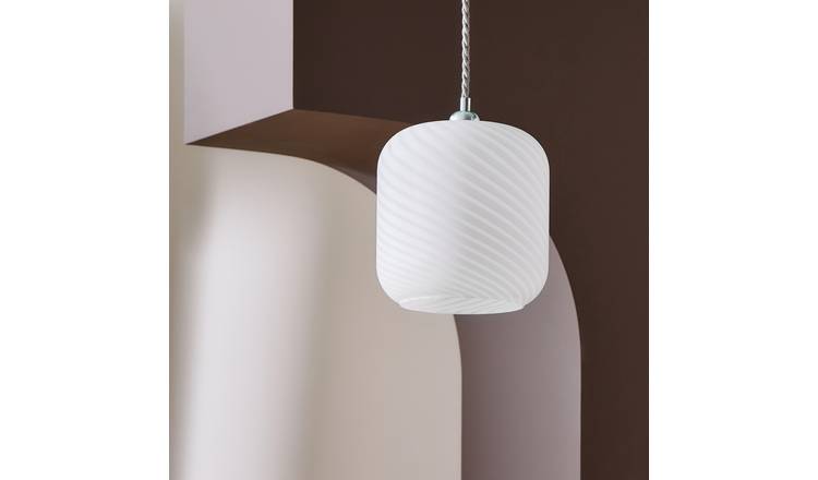 Habitat Swirl Glass Opal Easy Fit Lampshade - 20.5cm