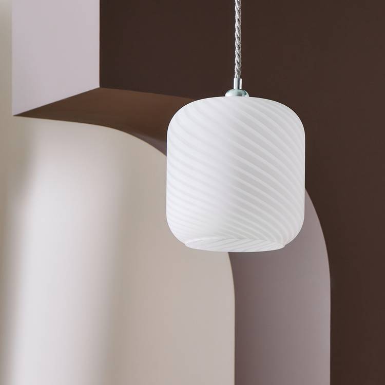 Habitat Swirl Glass Opal Easy Fit Lampshade - 20.5cm 0
