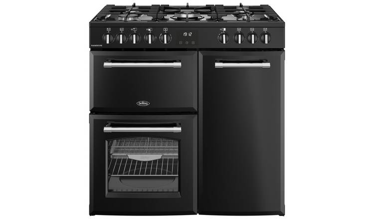 Belling 90cm Double Oven Dual Fuel Cooker - Black