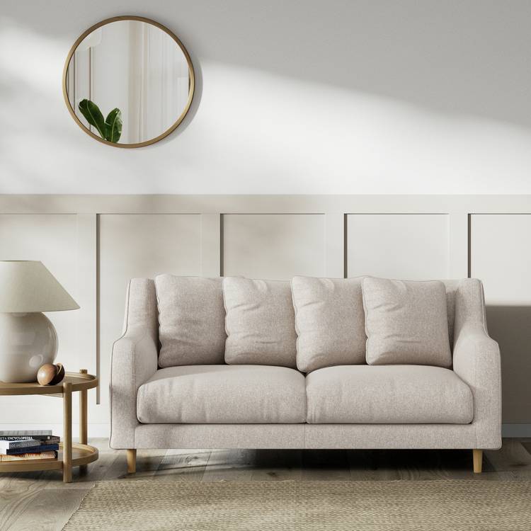 Habitat Swift Fabric 2 Seater Sofa - Natural - Ash Leg 0