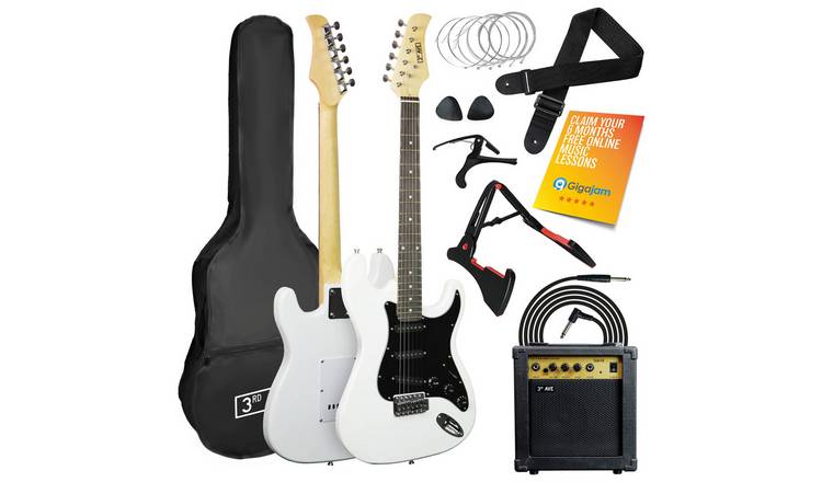 3rd Avenue Full Size 4/4 Electric Guitar Bundle - White