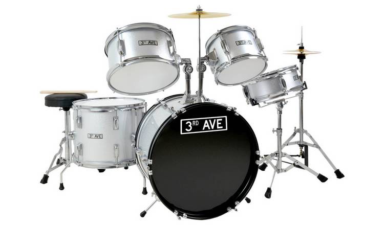 3rd Avenue Junior 5 Piece Drum Kit - Silver