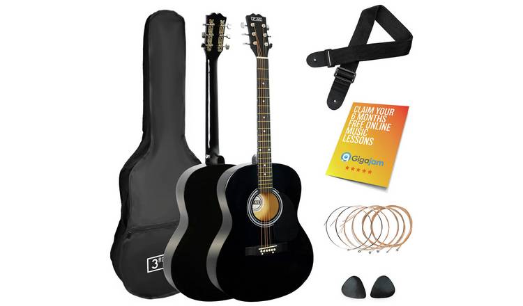 3rd Avenue Full Size Acoustic Guitar Bundle - Black