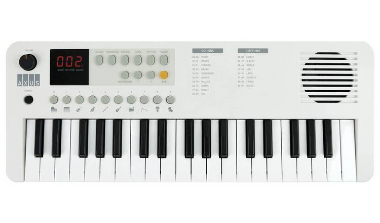 Axus Mini 37 Key Portable Electronic Keyboard - White
