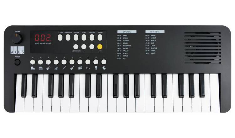 Axus Mini 37 Key Portable Electronic Keyboard - Black