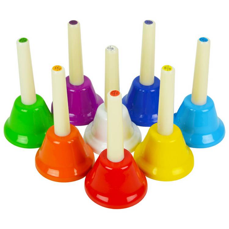 A-Star Coloured Hand Bells Set of 8 0