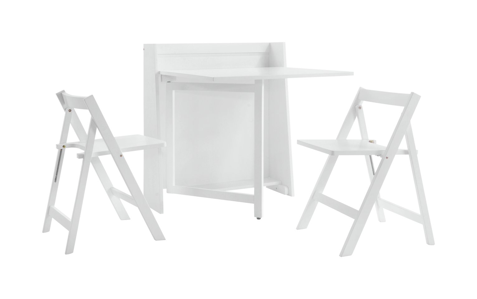 Julian Bowen Helsinki Compact Folding Table & 2 Chair -White