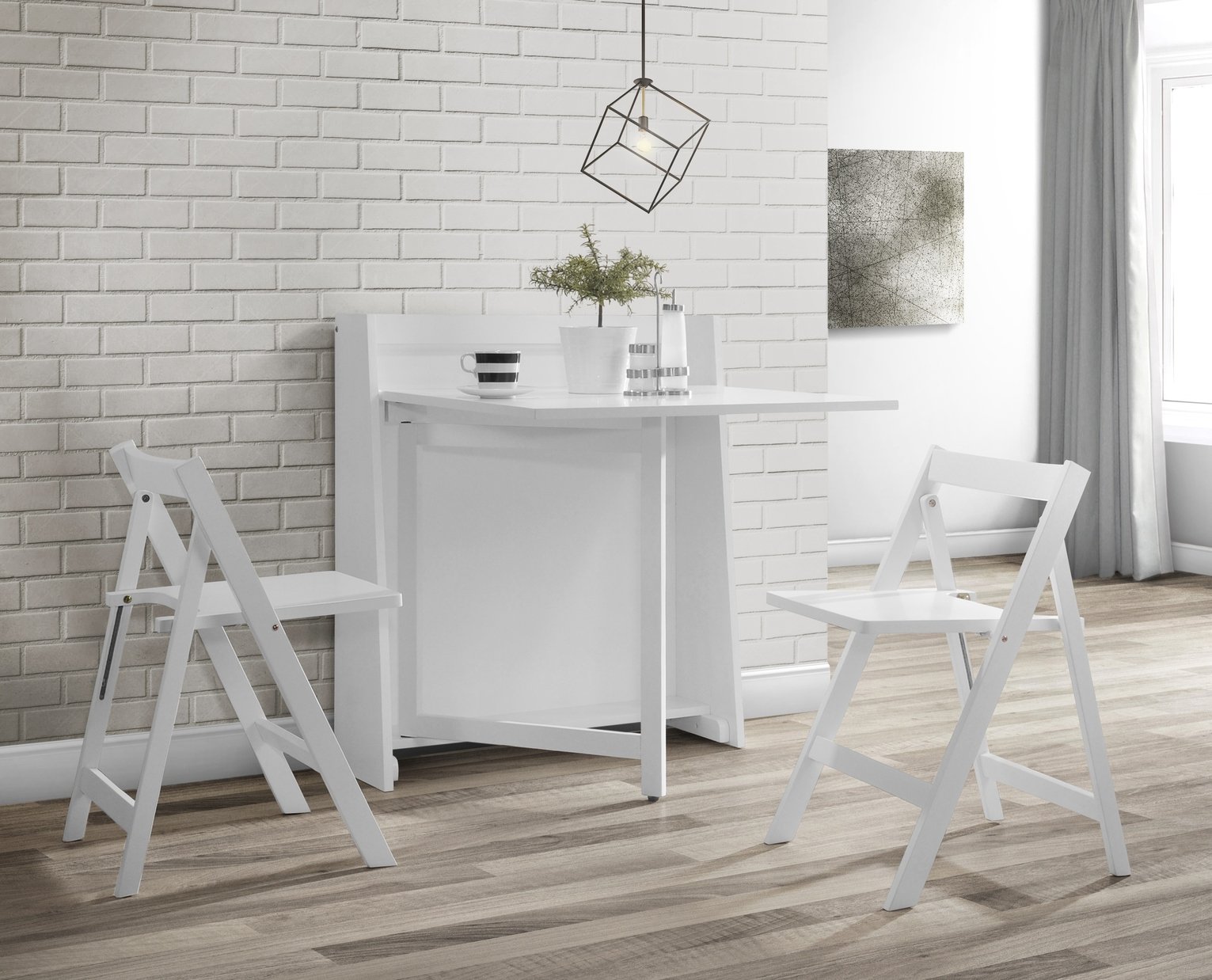 Julian Bowen Helsinki Compact Folding Table & 2 Chair -White Review