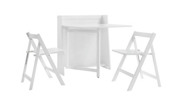 Julian Bowen Helsinki Compact Folding Table & 2 Chair -White