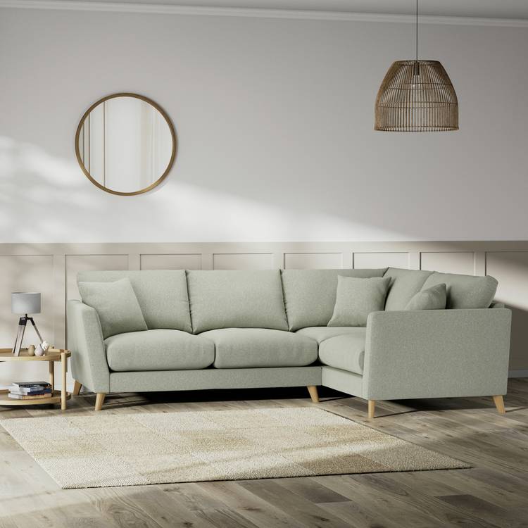 Habitat Lomond Right Hand Corner Sofa - Sage Green - Ash Leg 0