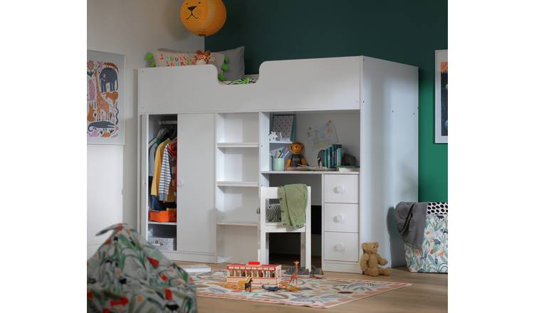 Habitat Jackson Single  Highsleeper Bed Frame - White & Grey