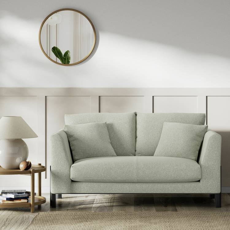 Habitat Aston Fabric 2 Seater Sofa - Sage Green - Black Leg 0