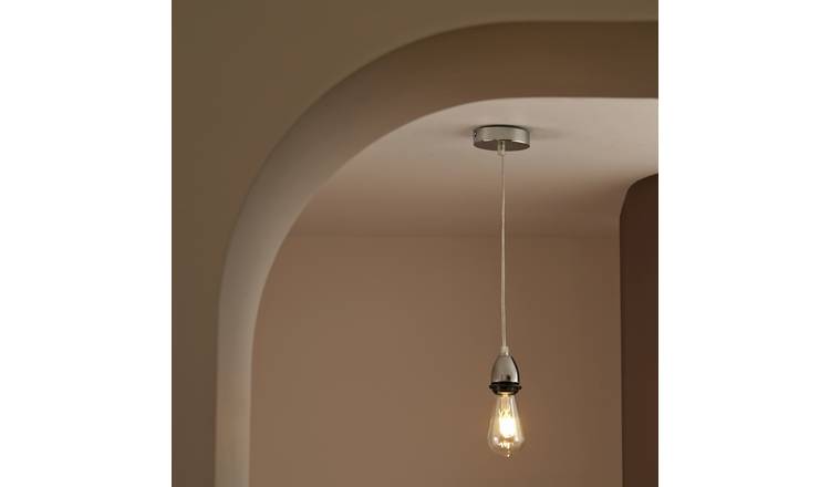 Habitat Metal Pendant Light - Polished Chrome